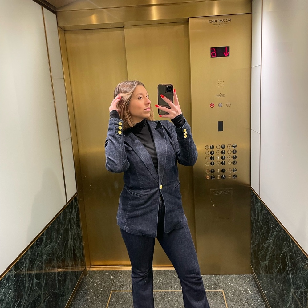 INC International Concepts Dark Blue Denim Suit
